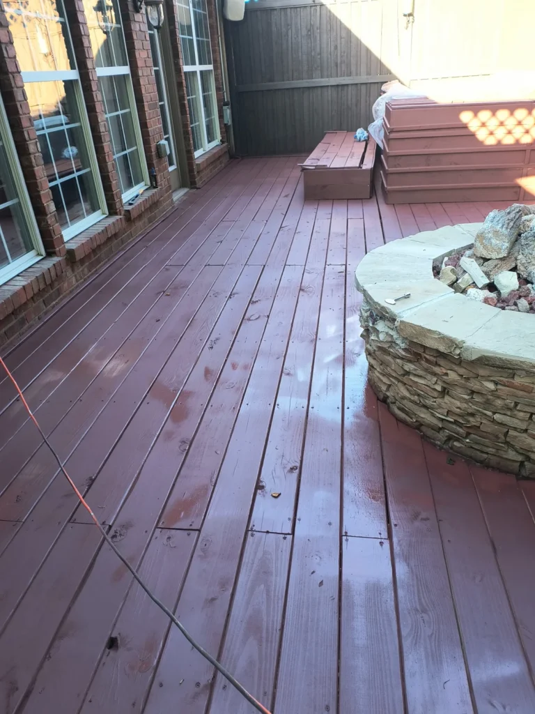 Services 7 Deck remodel with new stain and refinished wood at 1185 Pine Ridge Rd NE Atlanta GA | Above All Handyman
