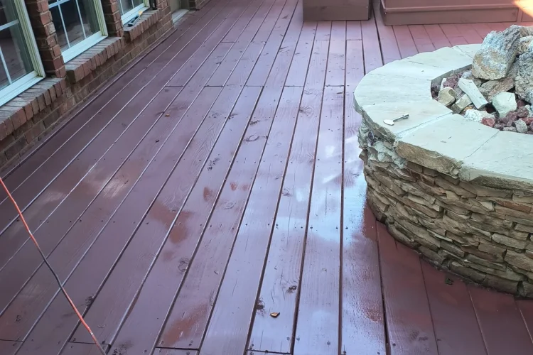 Deck remodel with new stain and refinished wood at 1185 Pine Ridge Rd NE Atlanta GA | Above All Handyman