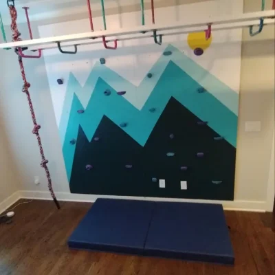 handyman Dunwoody kids playroom wall (1) “Handyman Dunwoody GA kids playroom wall climbing setup installed by Above All Handyman”