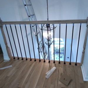new-flooring-handrails-paint-3-renfroe-ct-decatur-ga New hardwood flooring and custom handrail installation with fresh interior paint – 3 Renfroe Ct Decatur GA | Above All Handyman